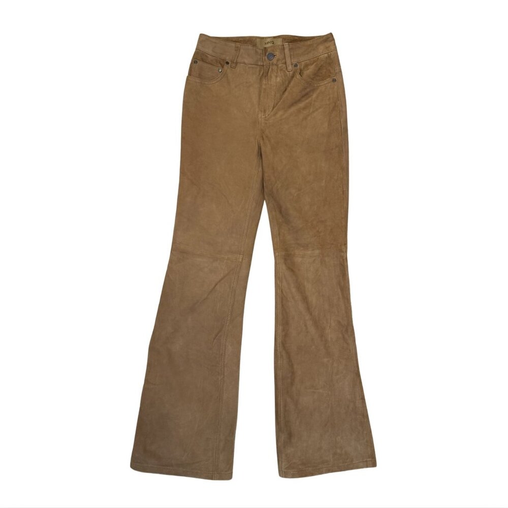 MANGO MNG Suede Leather Pants Lined EUC $330 Sz 0